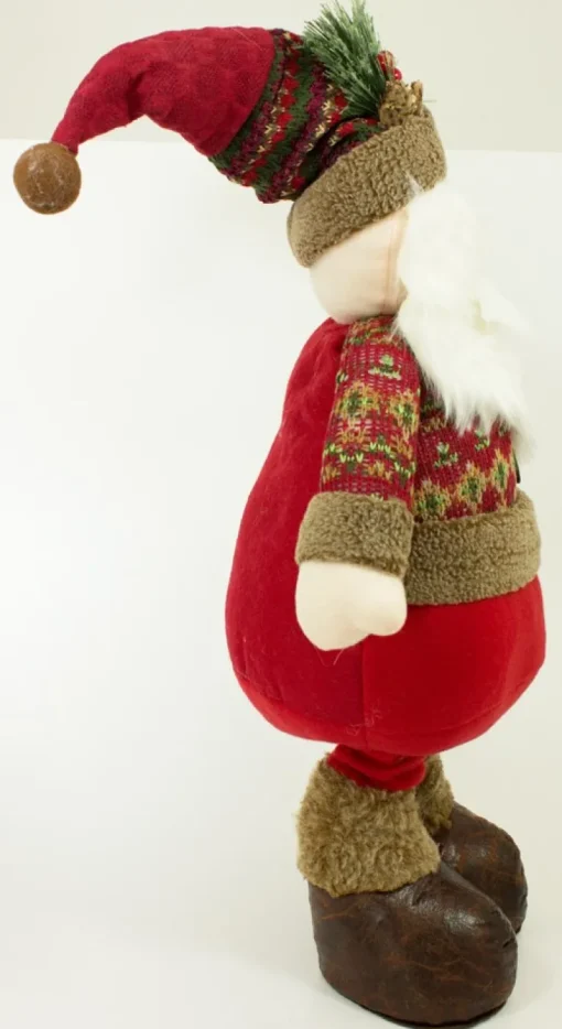 Weihnachtsmann Dekofigur für Advent und Weihnachten - Stehfigur mit ausziehbaren Beinen - 80 x 34 cm
