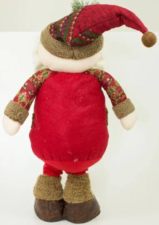 Weihnachtsmann Dekofigur für Advent und Weihnachten - Stehfigur mit ausziehbaren Beinen - 80 x 34 cm