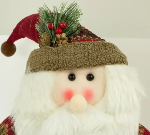 Weihnachtsmann Dekofigur für Advent und Weihnachten - Stehfigur mit ausziehbaren Beinen - 80 x 34 cm