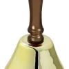 Weihnachtsmann Glocke 15 cm | Gold mit schwarzem Griff
