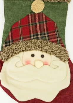 XL Nikolaus Stiefel Weihnachtsstrumpf zum Befüllen 45 cm - 3D Weihnachtsmann Santa