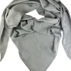 XL Strick Dreieckstuch - Schal mit Reismuster 200 x 80 cm | Silbergrau