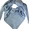 XL Strick Dreieckstuch - Schal mit Reismuster 200 x 80 cm | Hellblau