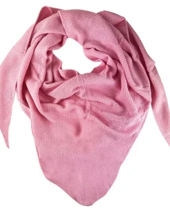 XL Strick Dreieckstuch - Schal mit Reismuster 200 x 80 cm | Rosa